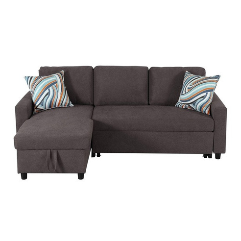 278-FF0002 Dark Brown Fabric Sofa Bed