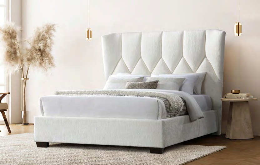7600Q-IVY Classic Tufted Ivory Platform Bed