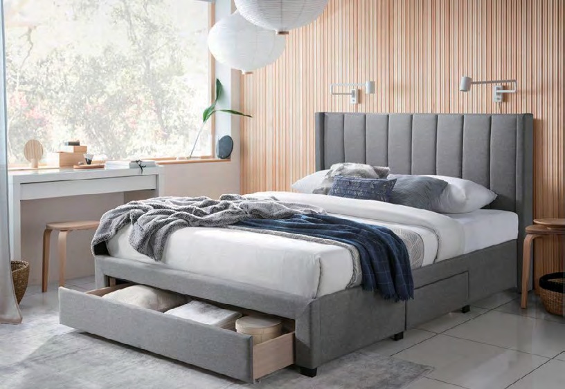 7806-GRAY Modern Gray Upholstered Bed