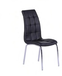 2650BK Modern Dining Chair (Silver Legs)
