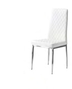 2800WH-CHROME(WELDED) Modern High-Back White Dining Chair