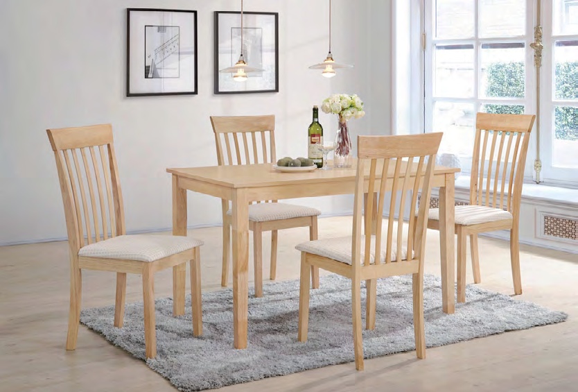 4158 Modern Natural Wood Dining Table & Chairs
