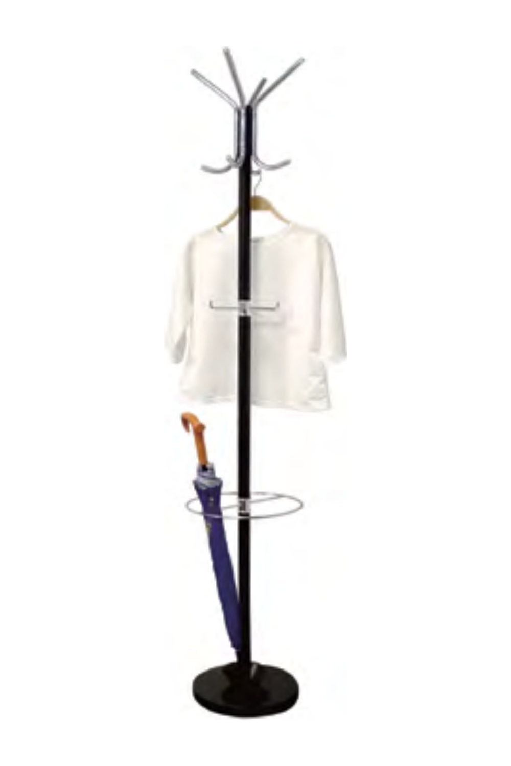 2052BK Metal Coat Rack with Umbrella Holder