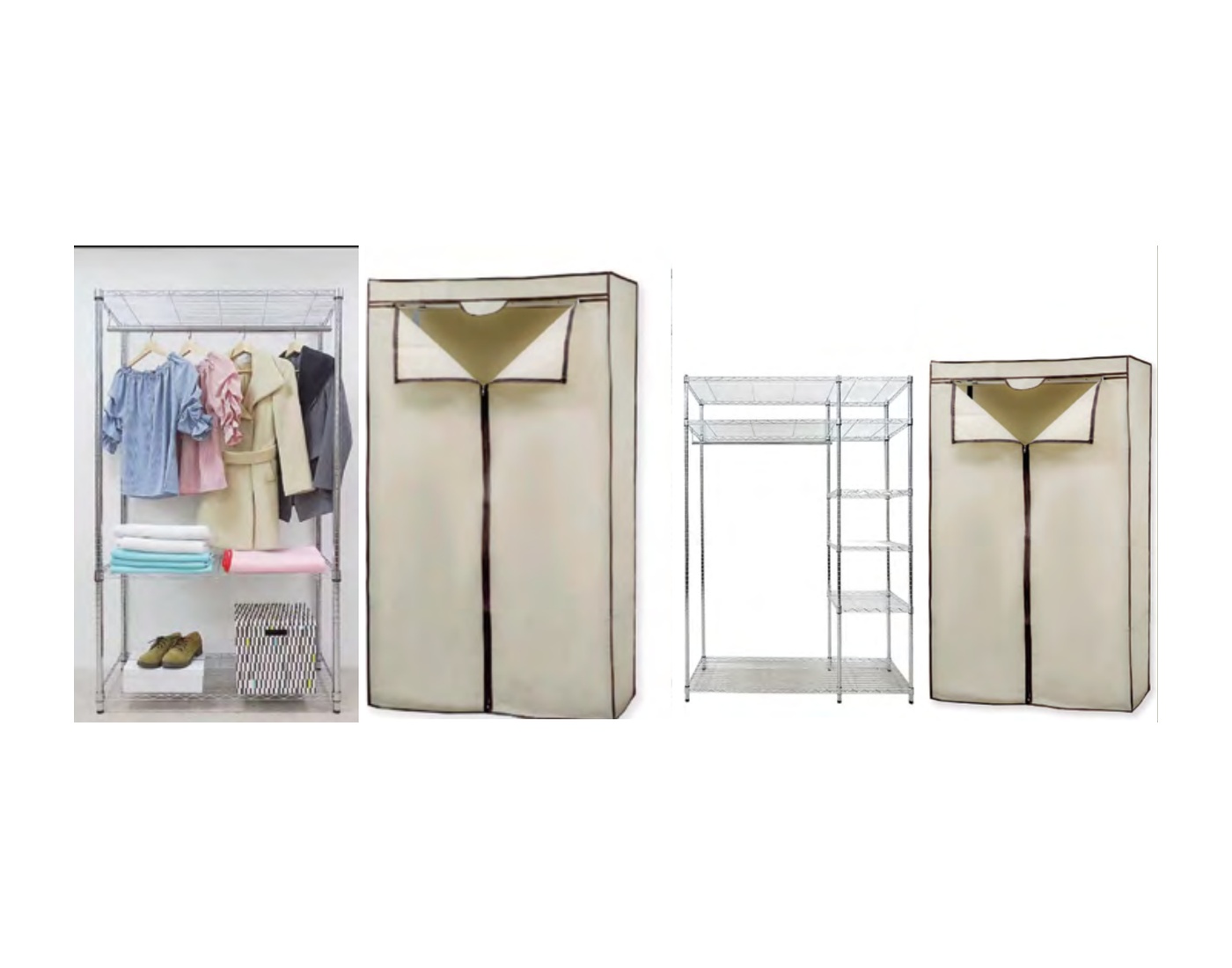 2825 / 2826 Covered Chrome Wire Wardrobe