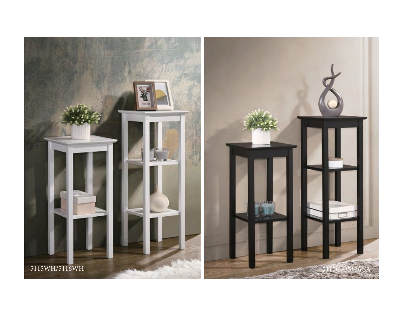 5115 / 5116 (WH / CA) Solid Wood Planter Stand