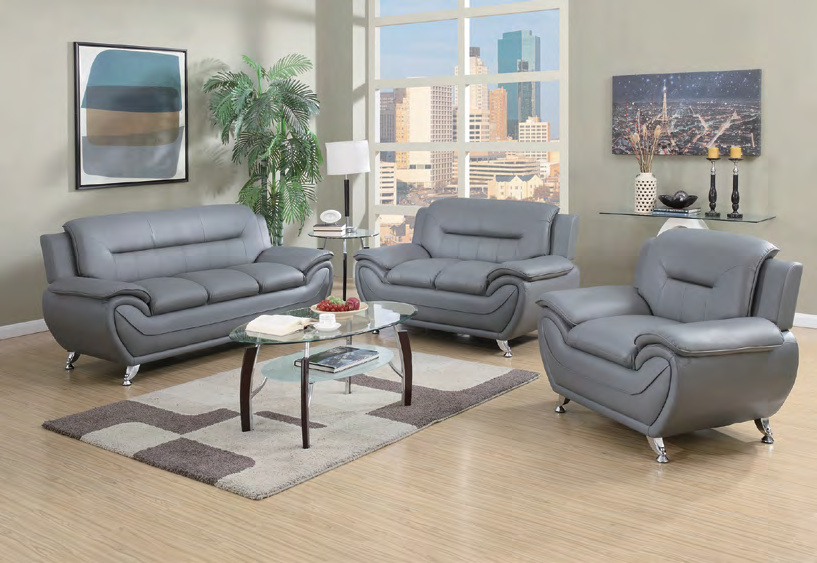9921 / 9922 / 9923 Gray PU Sofa Collection